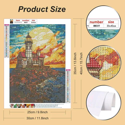 Miniatura 2 de WSLWXSHM Kits de pintura de diamantes para adultos, kits de arte de diamantes redondos de taladro completo, pintura 5D con diamantes, manualidades