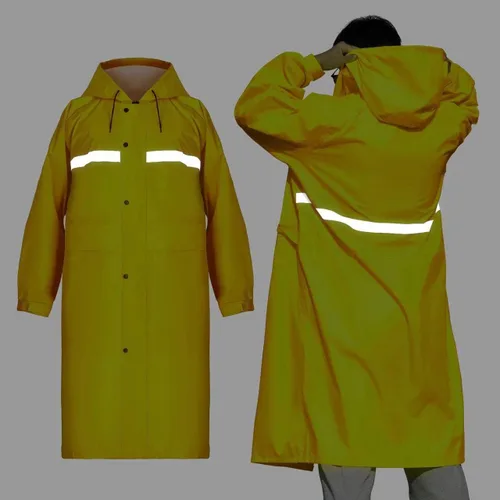 Miniatura 3 de Coralrain Impermeable largo con capucha de seguridad, impermeable, chaqueta de lluvia de emergencia, poncho para hombres, mujeres y adultos