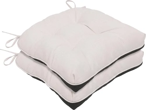 Miniatura 14 de RACE LEAF Cojines para sillas de comedor, paquete de 4 unidades, almohadillas de espuma viscoelástica para sillas de cocina con lazos y respaldo