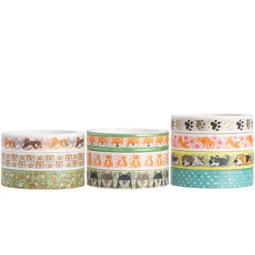 Miniatura 3 de YUBBAEX Juego de 10 rollos de cinta washi brillante, 8mm de ancho, de lámina dorada decorativa para manualidades, álbumes de recortes, planificador