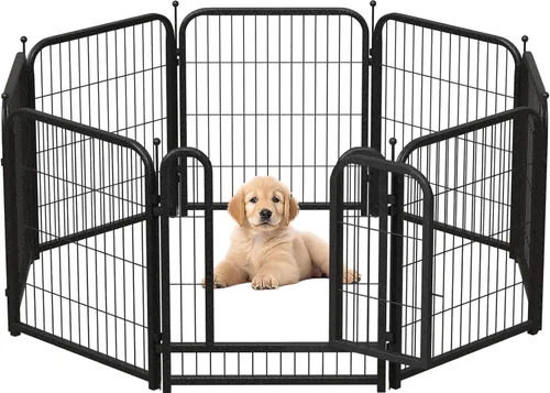 Miniatura 14 de Corralito de metal para perros, 40 pulgadas de altura, 32 paneles, valla grande para perros grandes, medianos y pequeños, para interiores