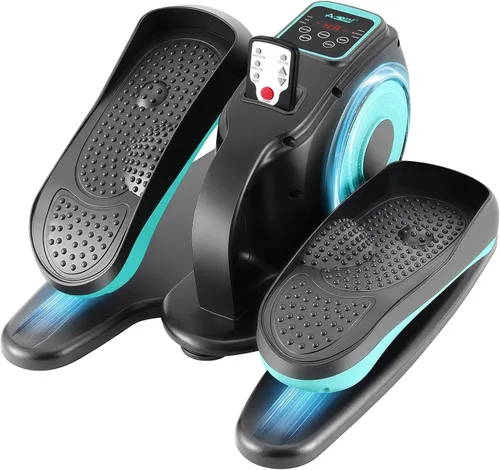 Under Desk Elliptical Machine, Leg Exerciser for Seniors Adults, Adjustable Speeds Elliptical Trainer with Remote, Quiet & Portable Mini Seated