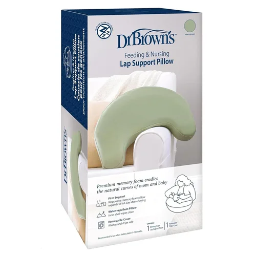 Miniatura 2 de Dr. Brown's Almohada de lactancia con funda lavable, almohada de apoyo para regazo de lactancia, espuma viscoelástica premium, firme y sensible