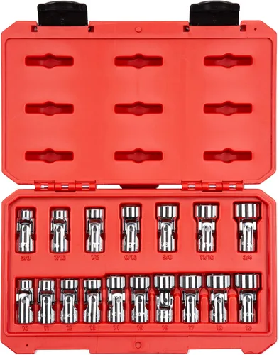 Miniatura 8 de TEKTON - Juego de llaves articuladas tipo dado universal de 3/8 pulgadas, 10 unidades (10 - 19 mm) SHD91119