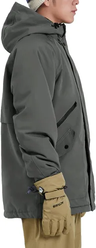Miniatura 3 de Actleis Chaqueta de snowboard impermeable para hombre, abrigo de nieve de esquí cálido y resistente al viento con capucha