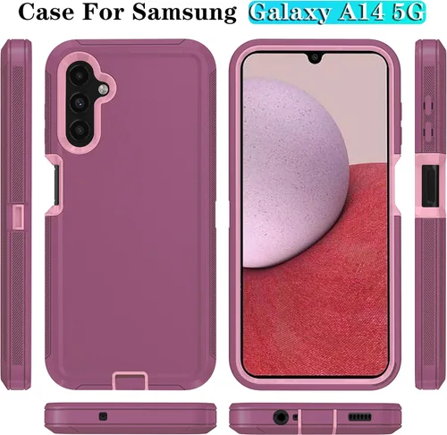 Miniatura 7 de ONOLA Funda compatible con Samsung Galaxy A14 5G con protector de pantalla HD, resistente a los golpes y a las caídas de servicio pesado, funda de 3