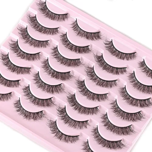 Miniatura 5 de FARRED Pestañas cortas naturales de visón, paquete de 14 pares de pestañas postizas de aspecto natural, esponjosas, pestañas postizas pequeñas