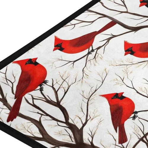 Miniatura 2 de Northen - Alfombra de cocina con ramas de cardenales rojos, antifatiga, para Navidad, invierno, Navidad, decorativo, antideslizante, lavable