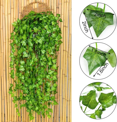 Miniatura 5 de DearHouse 84 pies 12 hebras de hojas de hiedra artificial de plantas colgantes de vid guirnalda de follaje falso, flores de follaje falso, hogar