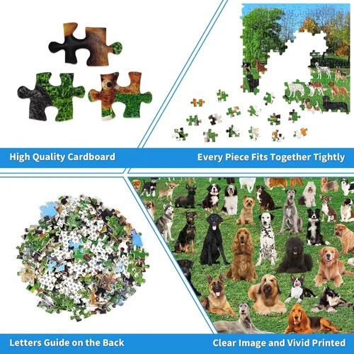 Miniatura 2 de Rompecabezas de 1000 piezas para adultos, 101 cachorros de césped, rompecabezas para adultos, 1000 piezas, rompecabezas de parque de perros