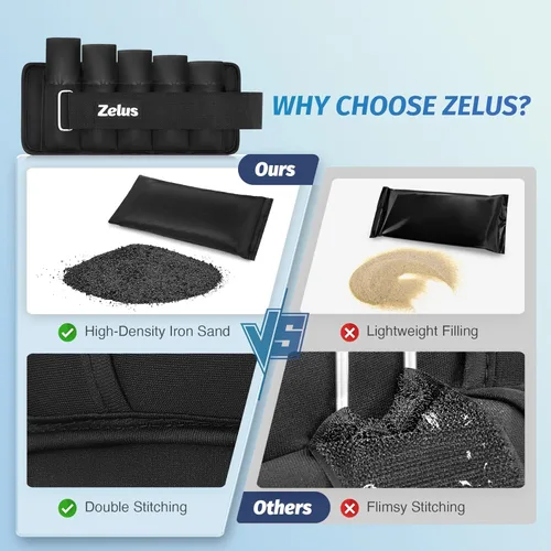 Miniatura 3 de ZELUS - 1 par de pesas de tobillo ajustables, correas de peso para piernas modularizadas de 2, 4, 6, 8, 10 libras para mujeres y hombres, juego