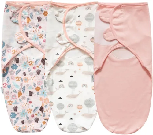Miniatura 3 de Little Tots Manta de envolver para bebé, niña y niño, fácil de cambiar, saco de dormir ajustable para bebés recién nacidos de 0 a 3 meses