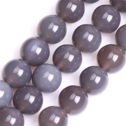 Miniatura 131 de GEM-Inside Cuentas sueltas de piedra natural de lava negra de 8 mm, redondas, piedra de energía para hacer joyas 15' Negro