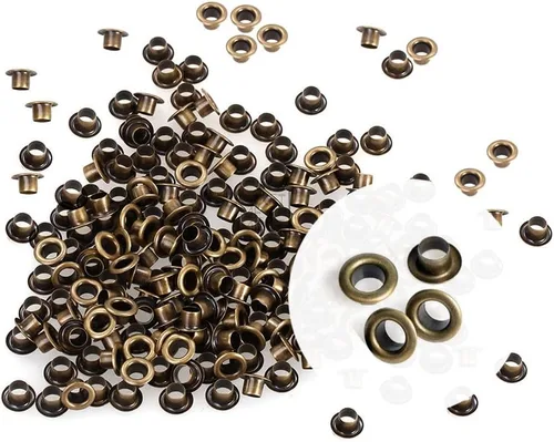 CRAFTMEMORE Ojales de identificación de 1/8 de pulgada, agujero de 0.118 pulgadas, ojal trasero para núcleos de cuentas, ropa, cuero, lona, 200