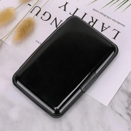 Miniatura 7 de Elfish.- Funda protectora de aluminio contra RFID, para tarjetas de crédito, carcasa rígida para tarjetas de presentación, cartera de metal