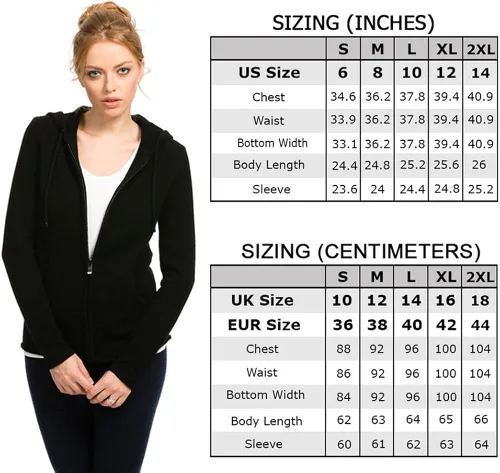 Miniatura 6 de Citizen Cashmere Women's Wool Zip Hoodie 100% Tibetan Yak Wool Long Sleeve Front Pockets Drawstring Womens Light Brown