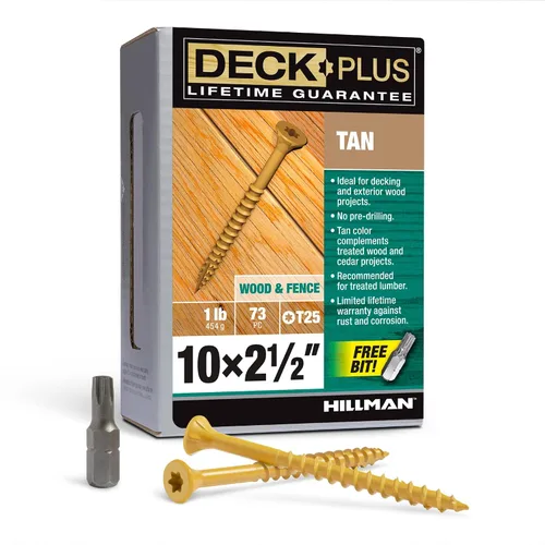 Miniatura 63 de Deck Plus Tornillos para Madera Exterior y Cercas con Revestimiento Epoxi de 2-1/2 Pulgadas #10 x 2-1/2" Torx/Star Drive Incluido Rosca Gruesa, Verde