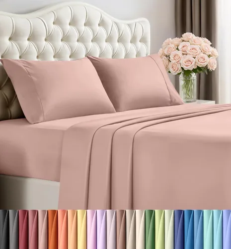 Miniatura 82 de Juego de sábanas King de Utopia Bedding – Juego de 4 sábanas para cama King, microfibra suave y transpirable, incluye 1 sábana bajera, 1 sábana Beige