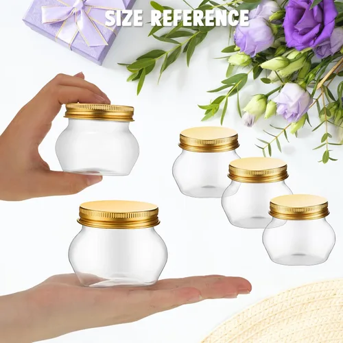 Miniatura 3 de Hsei 48 tarros de plástico transparente de 4 onzas con tapas de boca ancha, mini recipientes de almacenamiento a granel para hierbas, gelatina
