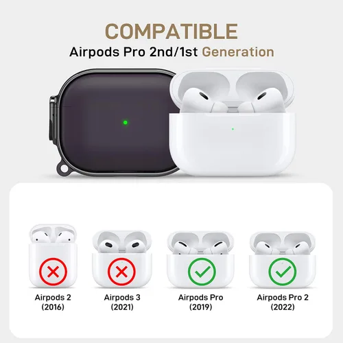 Miniatura 2 de Maxjoy Funda para AirPods Pro de 2ª/1ª generación con cerradura, bonita funda protectora rígida para AirPods Pro 2, funda protectora para AirPod Pro
