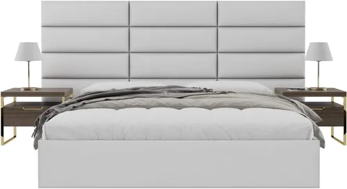 Miniatura 88 de Vänt - Paneles tapizados de cabecera para montar en la pared, diseño Isabelle, 60 x 23 pulgadas, configuración de 4 paneles individuales, Cuero