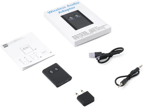 Miniatura 8 de Receptor transmisor Bluetooth 5.2, adaptador inalámbrico de avión 2 en 1, doble enlace AptX adaptativo/baja latencia/audio HD, adaptador auxiliar
