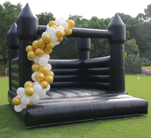 Casa de Rebote Negra para Adultos y Niños, Casa de Rebote de Grado Comercial de PVC de 13.5 pies x 11.5 pies x 10 pies con Soplador Potente de 750W