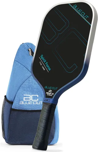 Blue Cut Pickleball Paddle – USAPA Approved Pickleball Paddles Racket with T700 Carbon Fiber, 16mm Honeycomb Core, Spin Surface, Pro Power Speed &