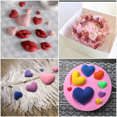 Miniatura 4 de 2 moldes de resina en forma de corazón de diferentes tamaños para decoración de galletas, joyas, pasteles, chocolate, pasteles, gelatina, pudín