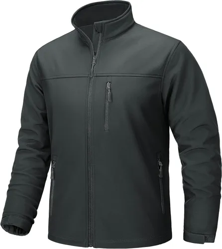 Miniatura 14 de TACVASEN Chaqueta ligera Softshell para hombre, con forro polar, impermeable, táctica, con cremallera, abrigo de invierno cortavientos casual