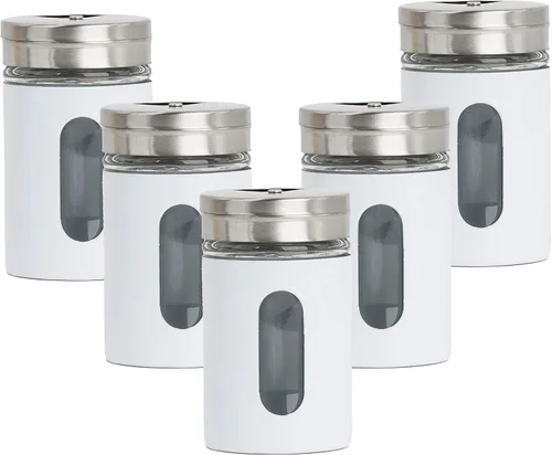 Miniatura 7 de Aqua Salt Pepper Shakers - Tarros de especias retro, juego de 5