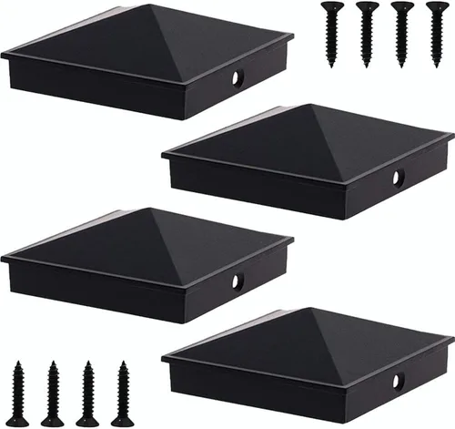 Miniatura 16 de Azdele Tapas de aluminio piramidal de 4 x 4 para postes nominales de madera de 4 x 4 pulgadas (verdadero 3.5 x 3.5 pulgadas), con superficie