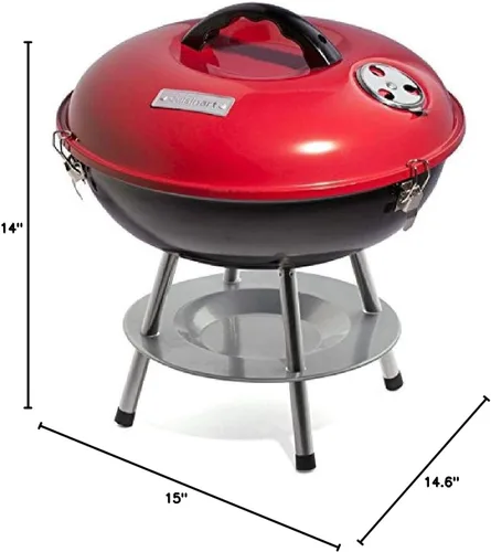 Miniatura 8 de Portátil barbacoa de carbón, Cuisinart ccg-190, 14 in, Rojo