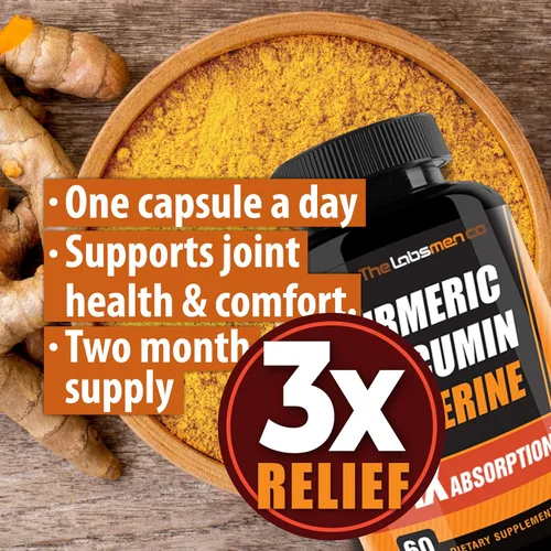 Miniatura 5 de Just One Cápsula de curcumina de cúrcuma vegana al día – 95% curcuminoides cúrcuma curcumina fórmula 3X con pimienta negra BioPerine® – Extra fuerte