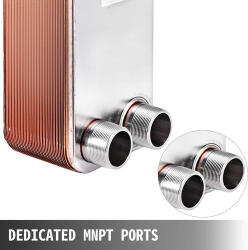 Miniatura 5 de BestEquip Intercambiador de calor 3 "x7.5" 40 placas intercambiador de calor de placas soldadas 316L 3/4 "MPT Intercambiador de calor B3-12A
