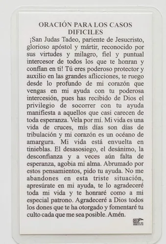Miniatura 3 de San Tadeo Judas Casos Dificiles Oracion de Bosillo con Rosario de Madera Hecho a Mano