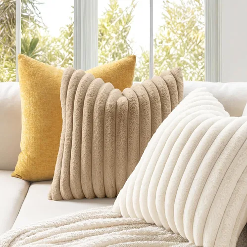 Miniatura 3 de MIULEE Juego de 2 fundas de almohada decorativas de piel sintética de 16 x 16 pulgadas, decoración moderna de primavera para el hogar, almohadas