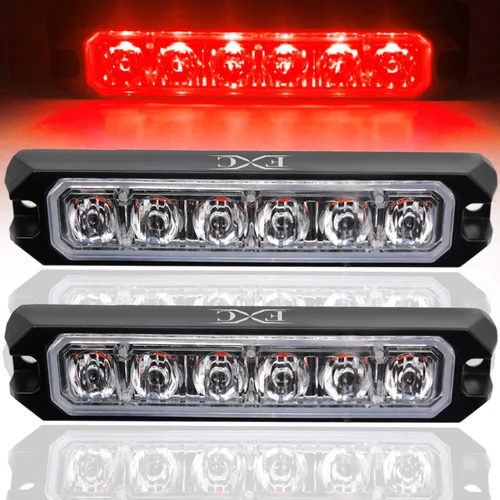 Miniatura 10 de Purishion - Luz estroboscópica con 6 luces LED color ámbar, impermeable, para barra de precaución, 10 patrones intermitentes, apto para automóvil