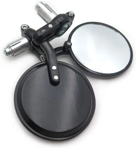 Miniatura 4 de SMT-Espejo redondo de aluminio negro con extremo de barra de 7/8 pulgadas, compatible con Cafe Racer Clubman CB XS KZ GS [B00RW3E16M]