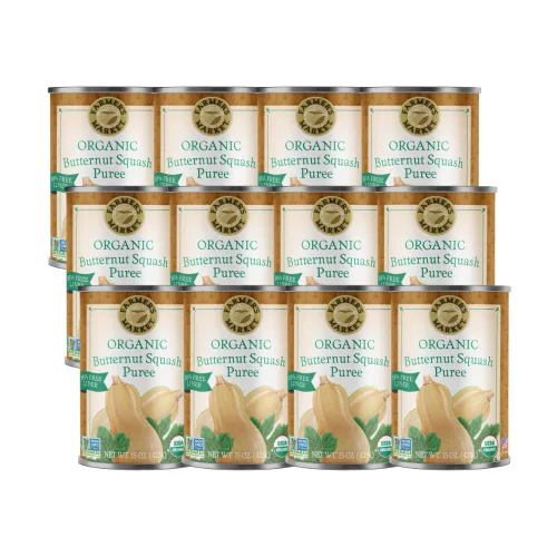 Farmer's Market Foods - Puré orgánico de calabaza, Kosher, certificado orgánico por USDA, sin gluten y sin OMG, 15 onzas (paquete de 12)