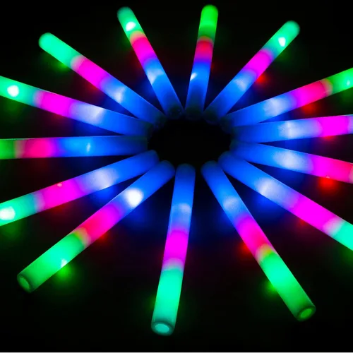 SHQDD 105 PCS Varitas de Espuma LED Brillantes, Paquete a Granel de Varitas Brillantes para Fiestas con 3 Modos de Parpadeo Colorido, Suministros de