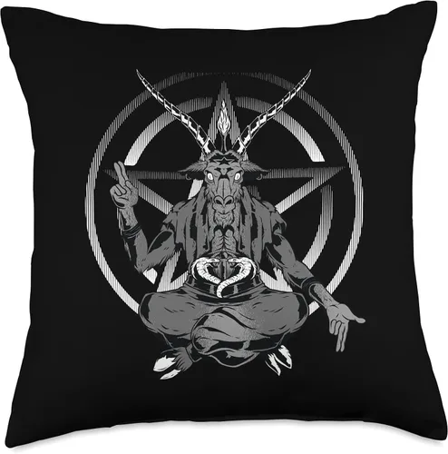 Miniatura 4 de Satanic Goat Baphomet Goth T-Shirts and Hoodies Satan Baphomet - Almohada gótica oculta, 16 x 16 pulgadas, multicolor