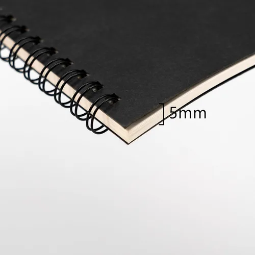 Miniatura 4 de DSTELIN Cuaderno de espiral en blanco de 10 x 7.5 pulgadas, 3.53 oz/m², paquete de 2, tapa suave, cuaderno de bocetos, 50 páginas/25 hojas, (negro)