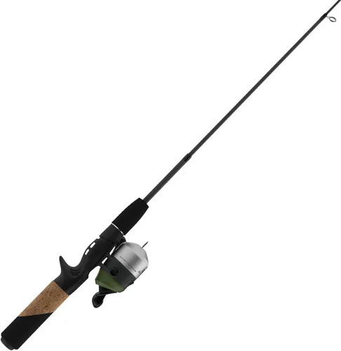 Combo de carrete y caña de pescar Zebco 33 Micro Adventure Spincast, caña telescópica de 36 pulgadas, ultraligero, acción moderada, plateado/verde