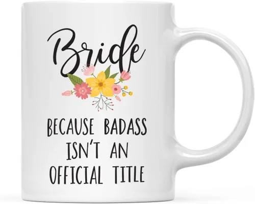 Miniatura 69 de Andaz Press Taza de café de 11 onzas, regalo de broma, tía porque Badass no es un título oficial, gráfico floral, 1 paquete