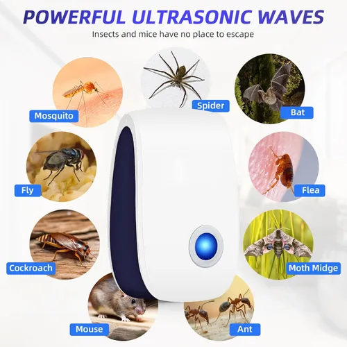 Miniatura 7 de Repelente de plagas con enchufe ultrasónico, disuasorio electrónico para ratones que funcionan, repelente de ratones para interiores, enchufe