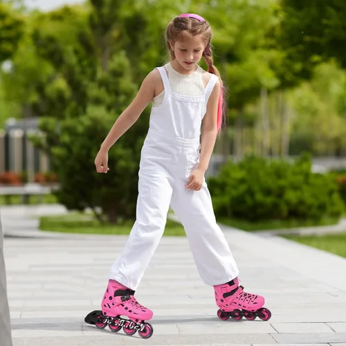 Miniatura 6 de Patines en línea para niños, niñas y niños, 4 tamaños ajustables con ruedas de luz completa para mujeres y hombres, carcasa exterior duradera