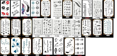 Miniatura 2 de PowerTRC 30 hojas de tatuajes temporales para hombres y mujeres, cientos de diseños de tatuajes variados, calcomanías realistas impermeables