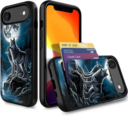 Miniatura 106 de Funda para iPhone Air, funda tipo cartera con ranura para tarjeta oculta, a prueba de golpes, TPU y PC, funda protectora de doble capa para iPhone