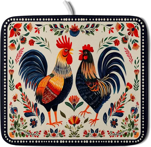Miniatura 33 de Alfombrilla de secado de platos para encimera de cocina pequeña absorbente de café de otoño Alfombrilla de secado de microfibra de bosque de otoño